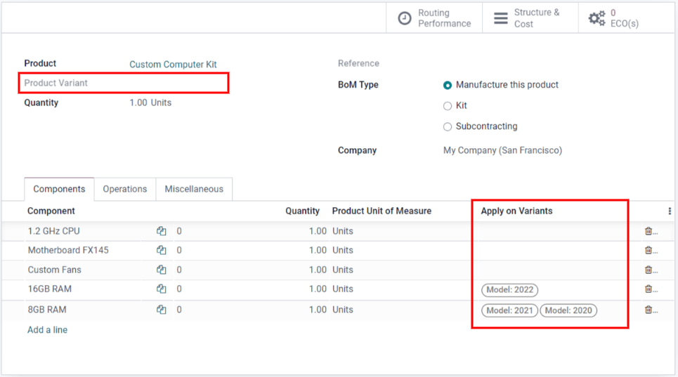 Applying components to multiple variants.