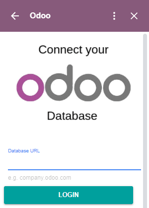 Entering your Odoo database URL