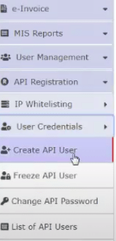 Click on User Credentials and Create API User