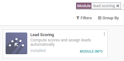 Lead Scoring module installation