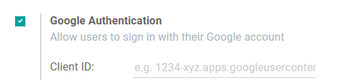 Filling out the client id in Odoo settings