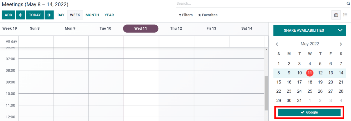 Successfully sync between Odoo and Google Calendar.