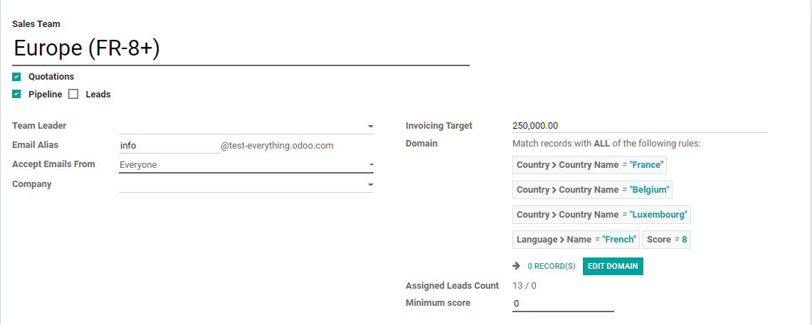 Team Assignments using domains