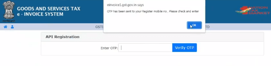 Trigger an OTP to your registerd phone number