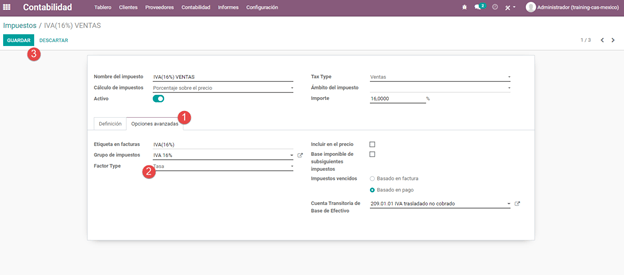 Taxes configuration